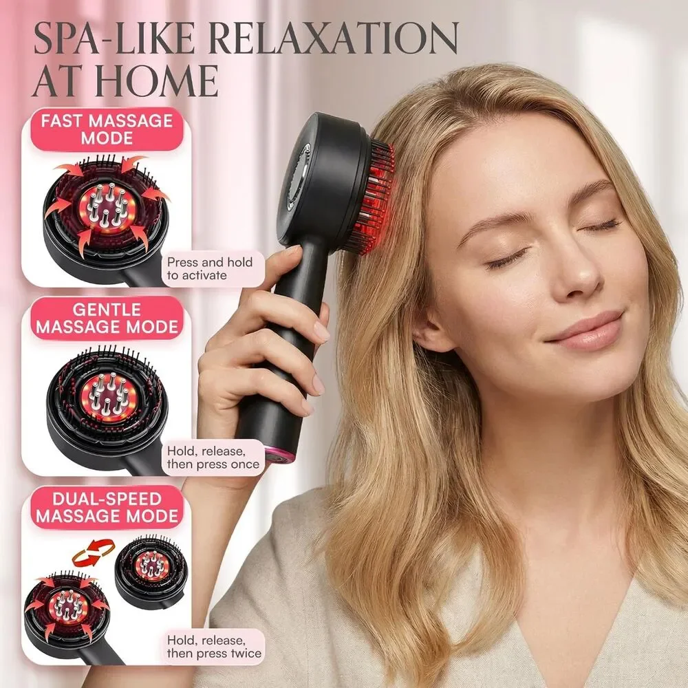 3-in-1 Electric Scalp Massager & Hair Oil Applicator Waterproof Brush